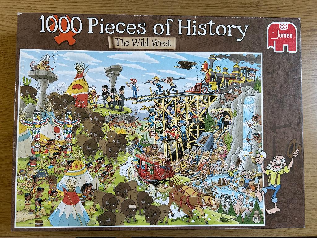 1000 pieces of history Wild West, Ophalen of Verzenden, 500 t/m 1500 stukjes, Zo goed als nieuw, Legpuzzel