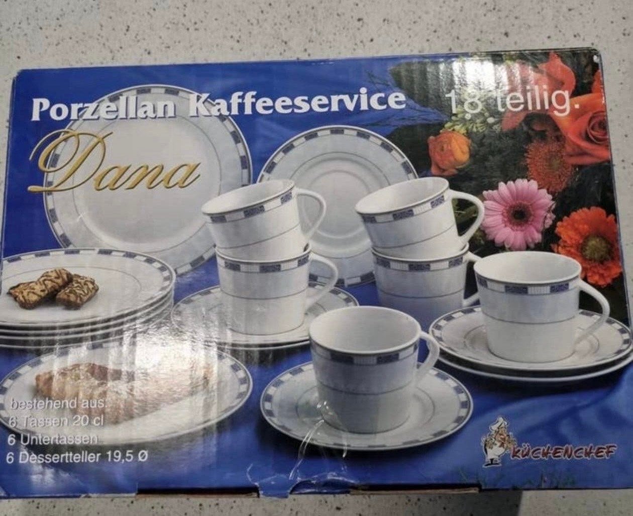 Porseleinen Kaffeeservies Dana - 18-delig, Ophalen, Overige merken, Klassiek, Nieuw