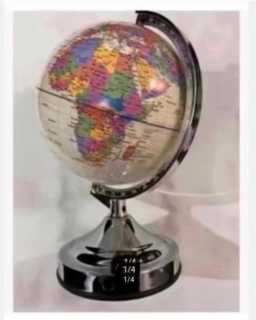 Kleurrijke grote wereldbol licht metalen voet 32 cm, Ophalen of Verzenden, X, X, X