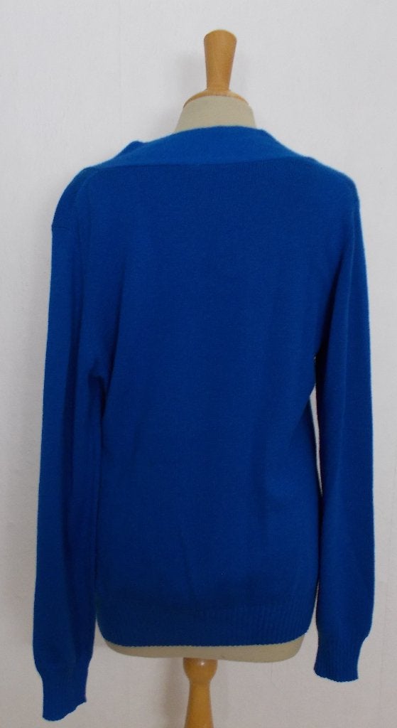 Mooie wol mix blauwe V hals trui! L, Verzenden, Zo goed als nieuw, Maat 42/44 (L), Blauw