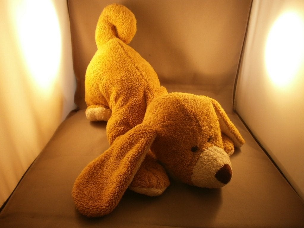 happy horse hond bruin/crème 40 cm jaar 2003 ronde ogen, Happy Horse, Wasbaar, Zo goed als nieuw, Middelgroot (20 tot 80 cm)