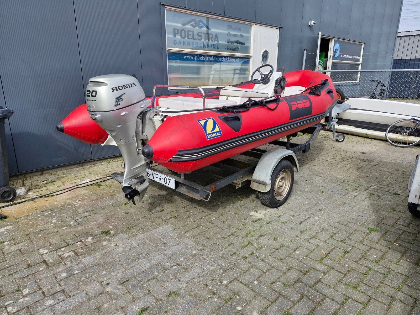 Zodiac Rib pro 460 20 pk honda 4 takt powertrim elecktrische, Watersport en Boten, Rubberboten, Gebruikt, 1 m, 5 m, Zodiac