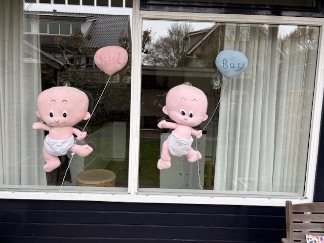 Geboorte versiering huren - Ooievaar of baby!, Ophalen of Verzenden, Zo goed als nieuw, Geboortebord