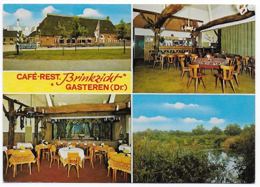 Gasteren Cafe Rest Brinkzicht Ansichtkaart ( B6229 ), Ophalen of Verzenden, 1980 tot heden, Gelopen