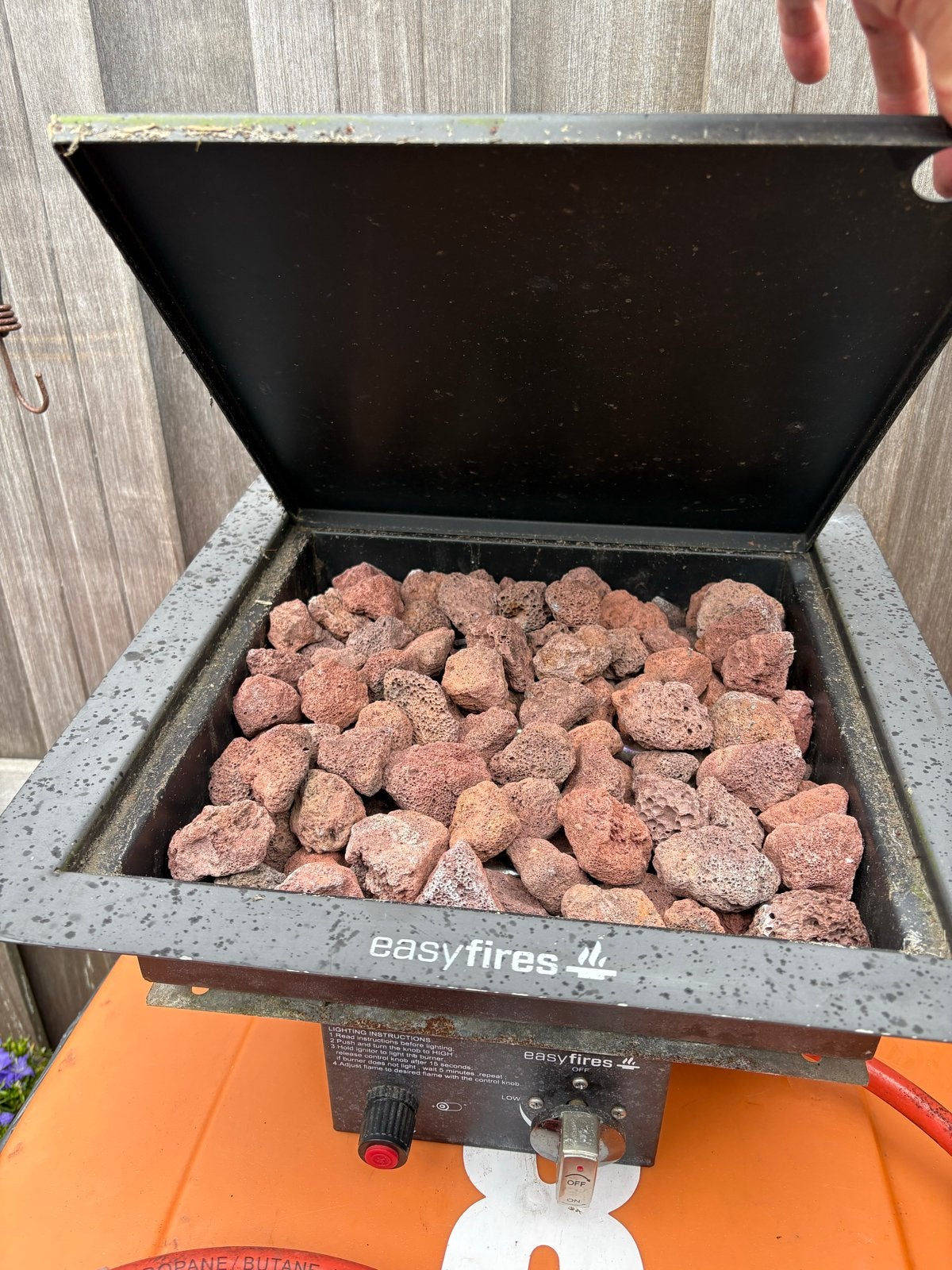 Easyfires vuurhaartje, Ophalen, Gebruikt, Vuurkorf