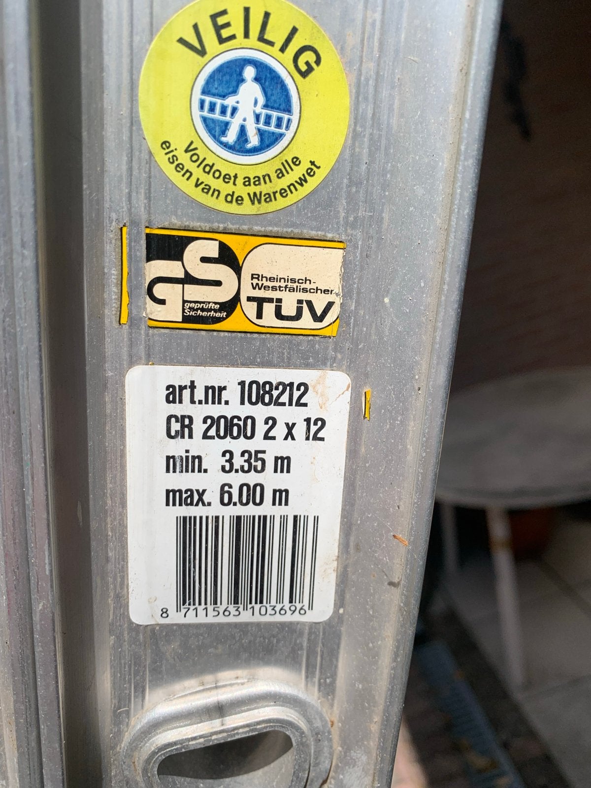 Altrex ladder 2x12 sporten - Zo goed als nieuw, Doe-het-zelf en Verbouw, Ladders en Trappen, Ophalen, Zo goed als nieuw, Ladder