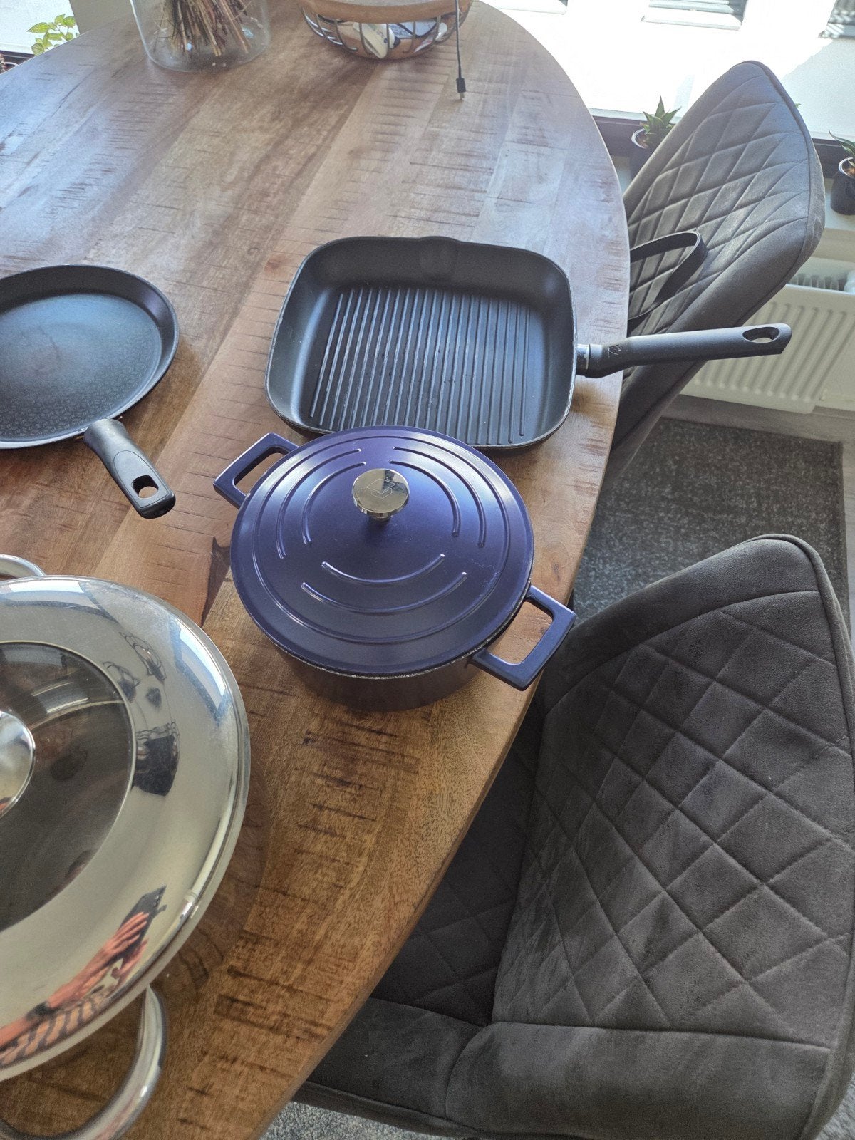 Diverse pannenset: braadpannen, koekenpannen, kookpan, Ophalen, Antiaanbaklaag, Gebruikt, Tefal