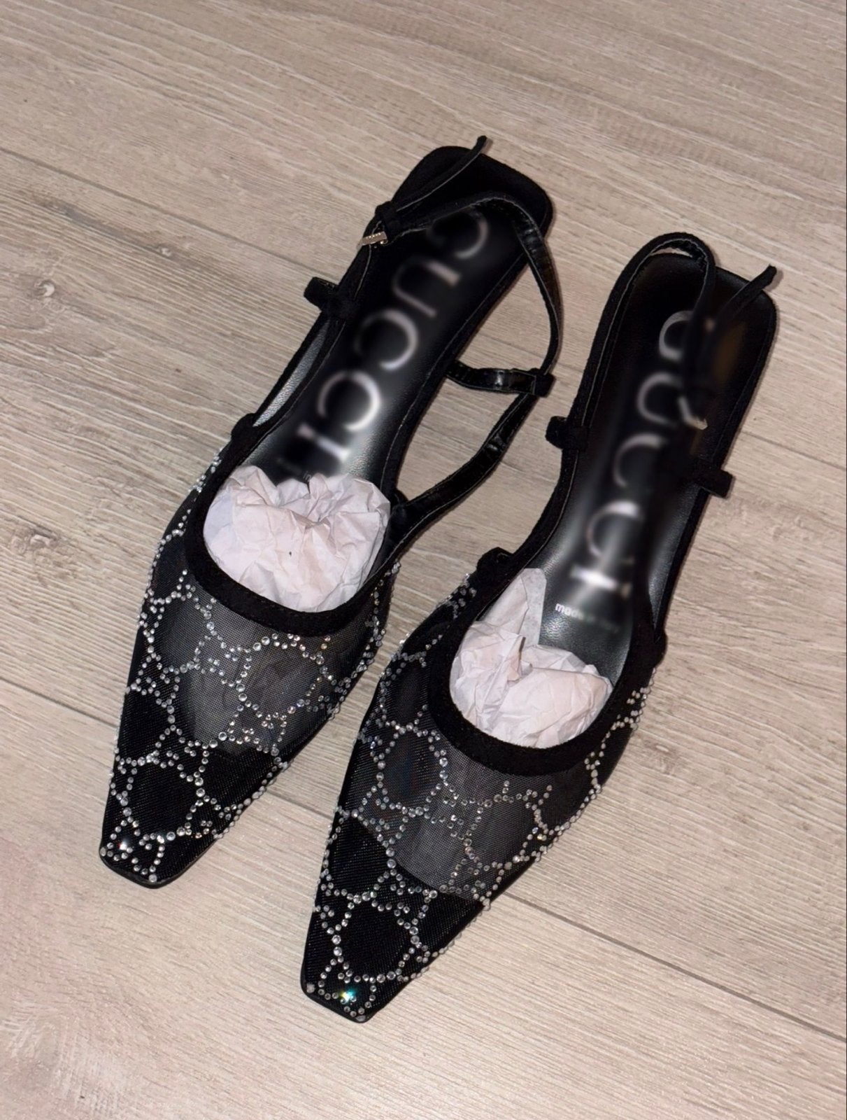 Hakjes met strass steentjes, Pumps, Zwart, Ophalen of Verzenden, Zo goed als nieuw