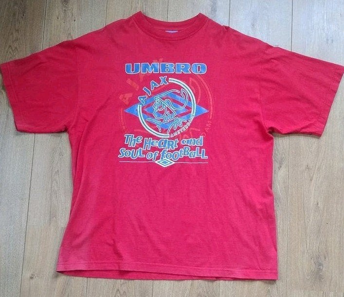 T-shirt voetbalclub Ajax origineel fanshirt Umbro maat XXL, Ophalen of Verzenden, Zo goed als nieuw, Ajax, Shirt