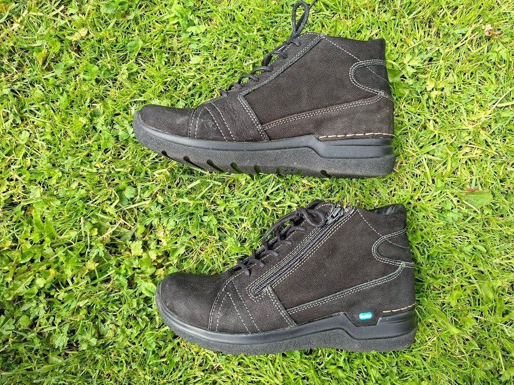 Zwart leren Wolky schoenen maat 40, Wolky, Zwart, Zo goed als nieuw, Wandelschoenen
