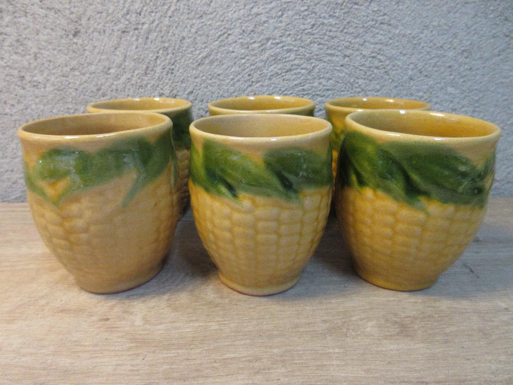 Vintage maiskolf bekers, Gebruikt, Ophalen of Verzenden, Bord(en), Overige stijlen
