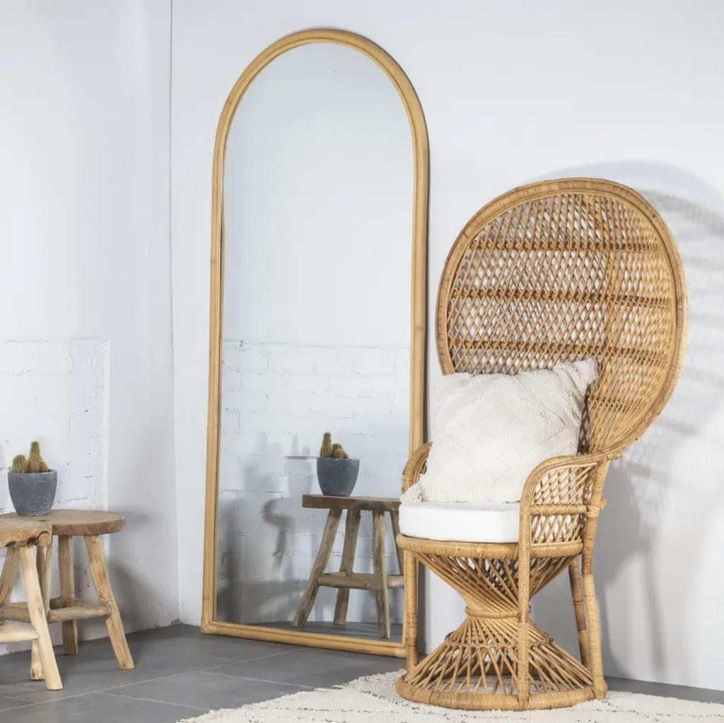 Peacock chair pauwenstoel rotan vintage nieuw met zitting, Antiek en Kunst, Ophalen