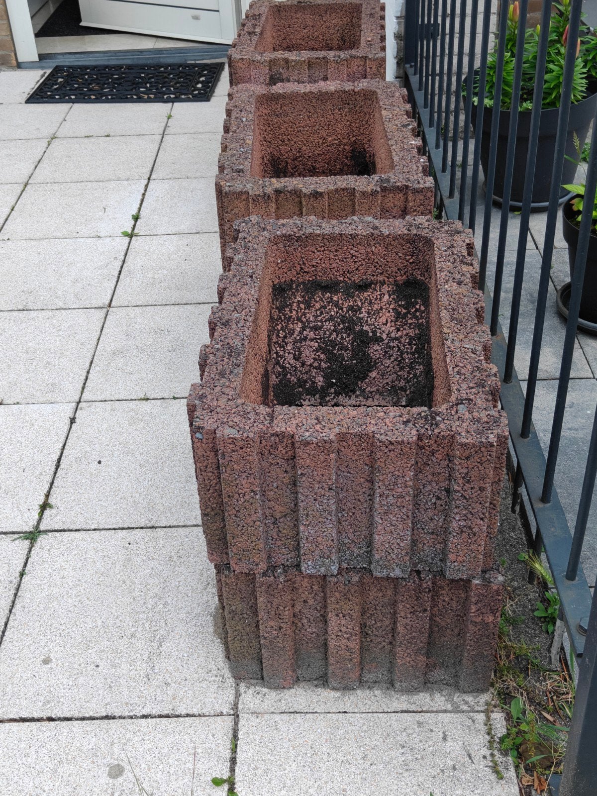 Vierkante stenen Bloempotten, Tuin en Terras, Bloempotten, Ophalen, Rond, Aardewerk, Minder dan 40 cm