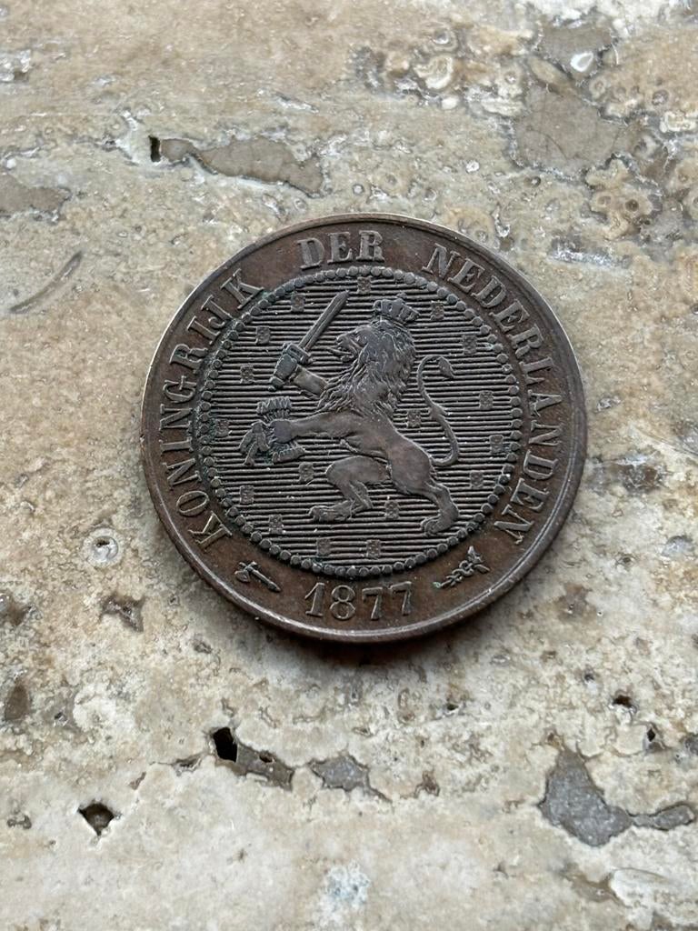 2 1/2 cent 1877 Willem III, mooie kwaliteit, Ophalen of Verzenden, Koning Willem III, Losse munt