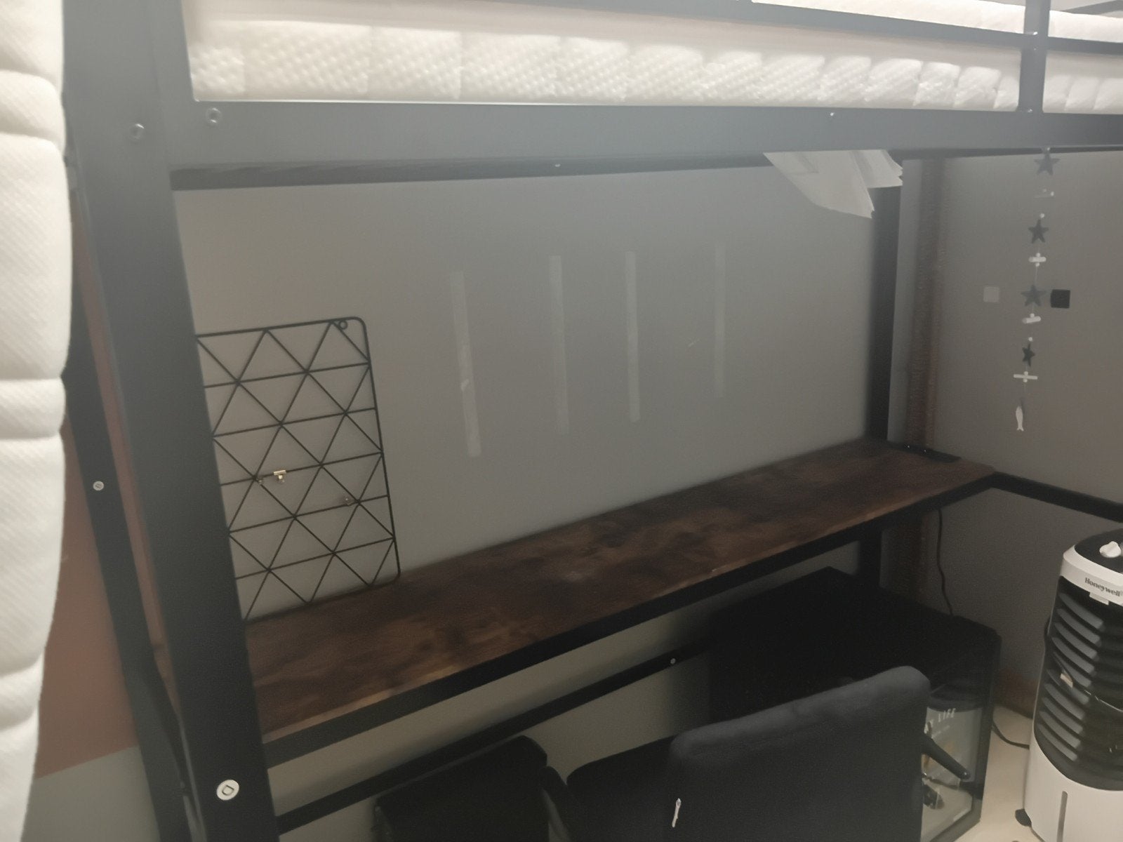 nieuwe hoogslaper met bureau en matras, Ophalen, 90 cm, Eenpersoons, Wit