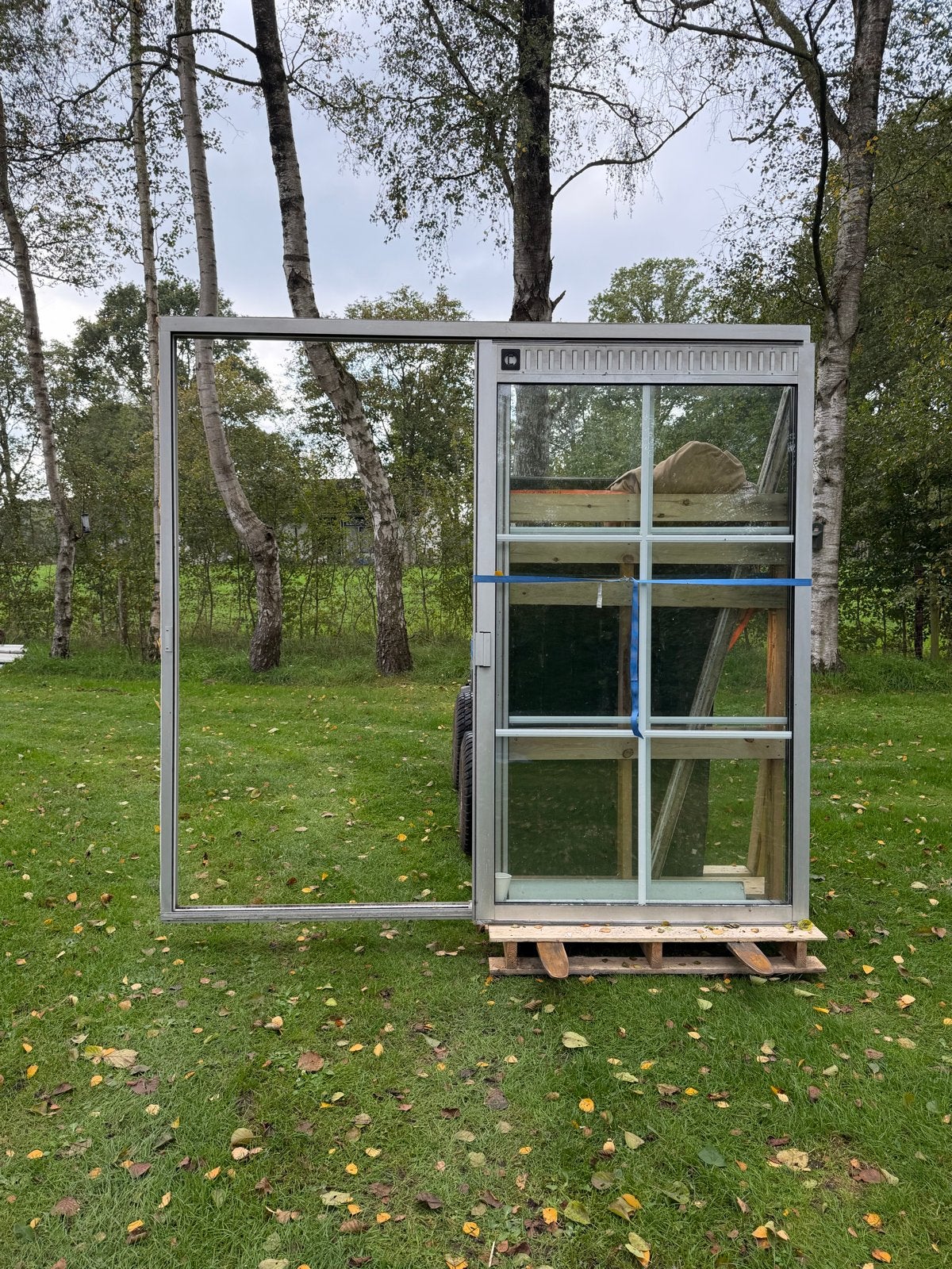 Aluminium Schuifpui 240x223 cm -Inclusief Glas, Doe-het-zelf en Verbouw, Gebruikt, Aluminium, Ophalen of Verzenden, Inclusief glas