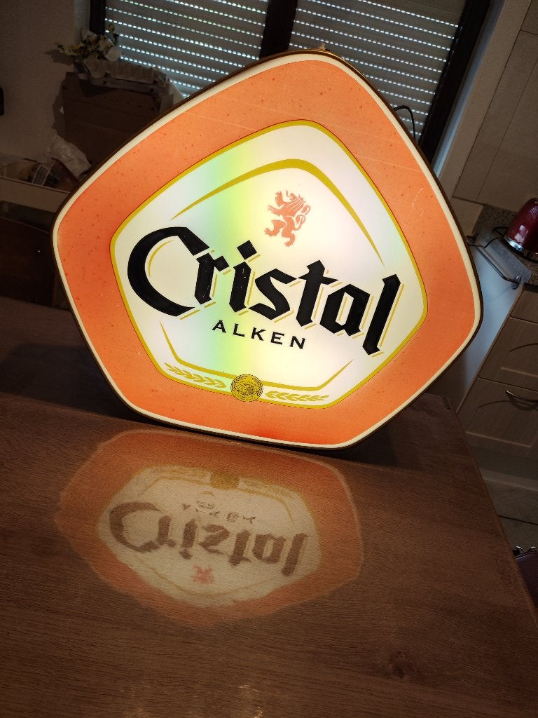 Cristal alken lichtreclame, Verzamelen, Biermerken, Ophalen, Gebruikt, Overige typen, Overige merken