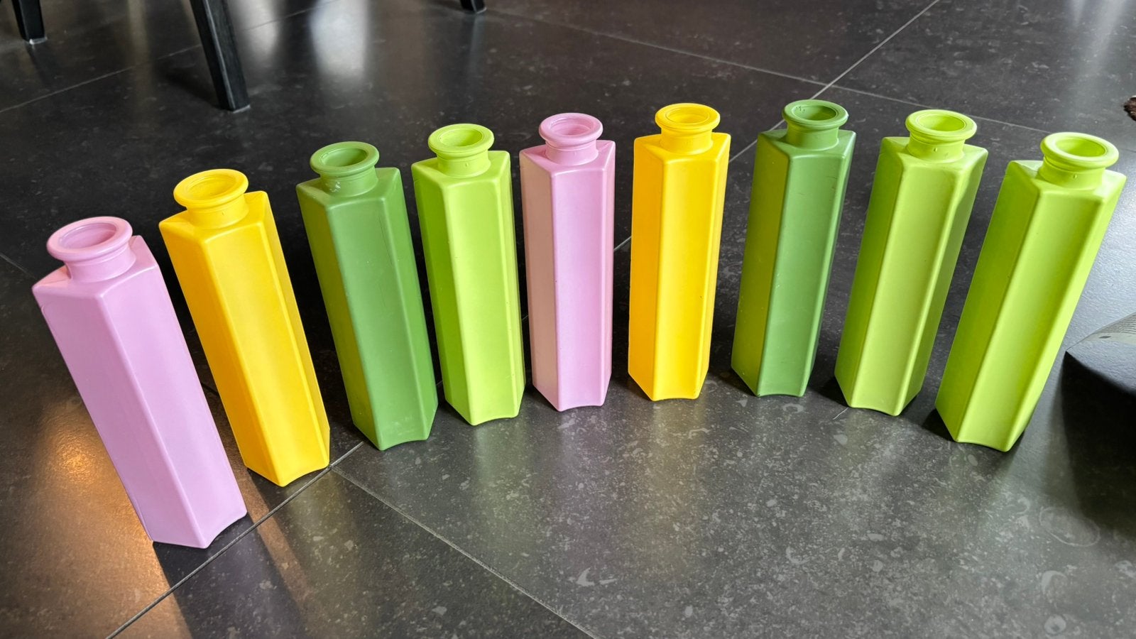 IKEA Somrig vintage jaren 90 vaasjes 9 stuks, Ophalen of Verzenden, Gebruikt, Meerkleurig, Glas