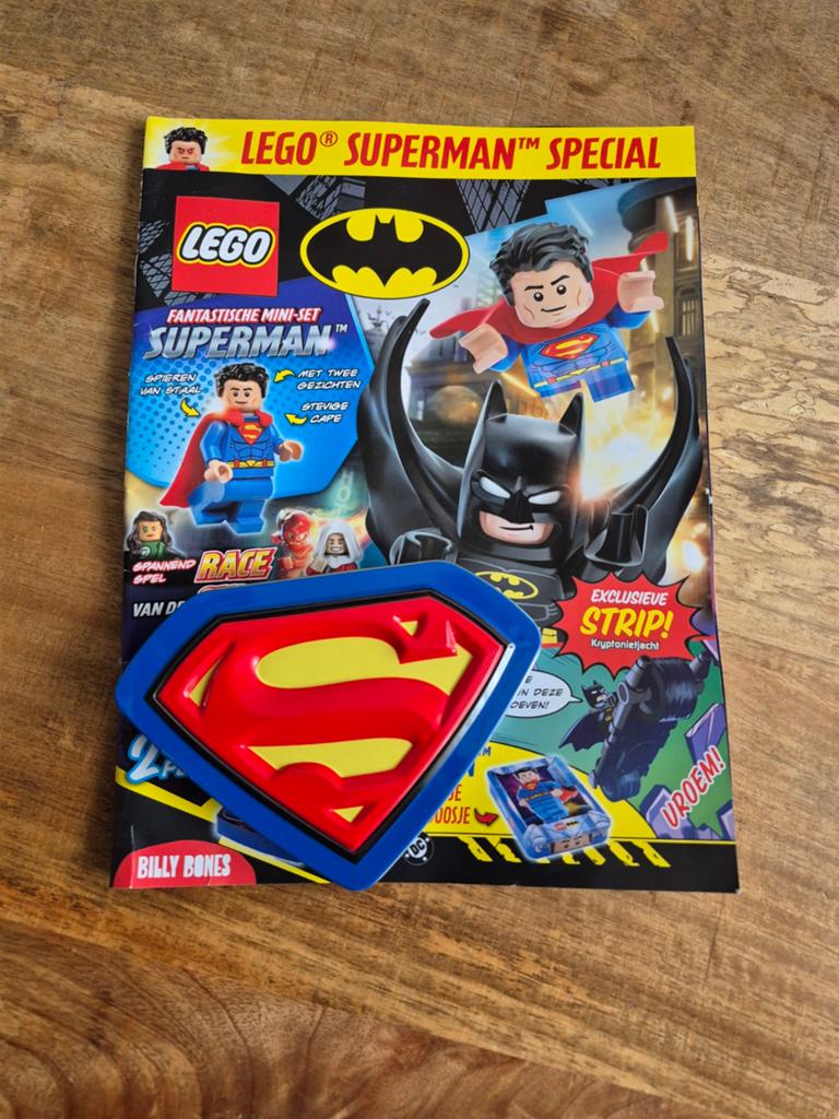 Lego tijdschrift superman in blikje nieuw, Marvel, Lego, Nieuw, Ophalen of Verzenden