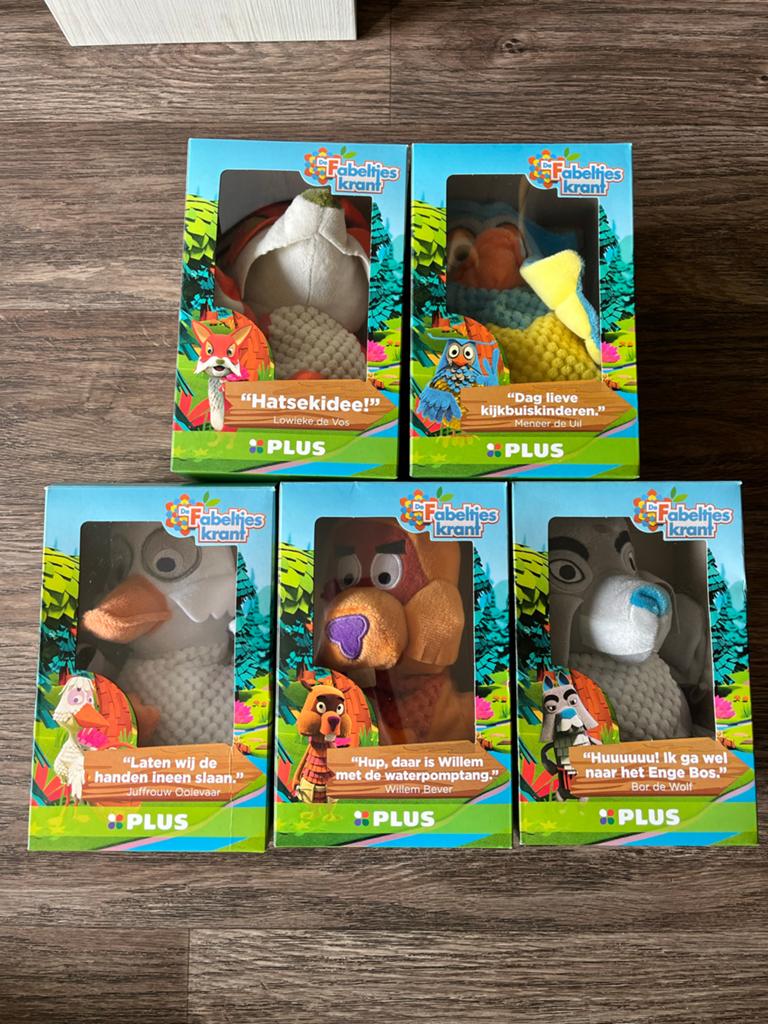 De Fabeltjeskrant Knuffels - Complete Set van 5 NIEUW, Ophalen of Verzenden, Nieuw