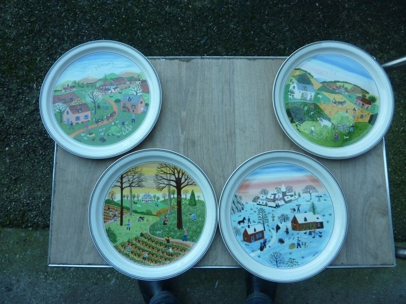 Villeroy en Boch 4 jaargetijden borden 23 cm, Antiek en Kunst, Ophalen of Verzenden