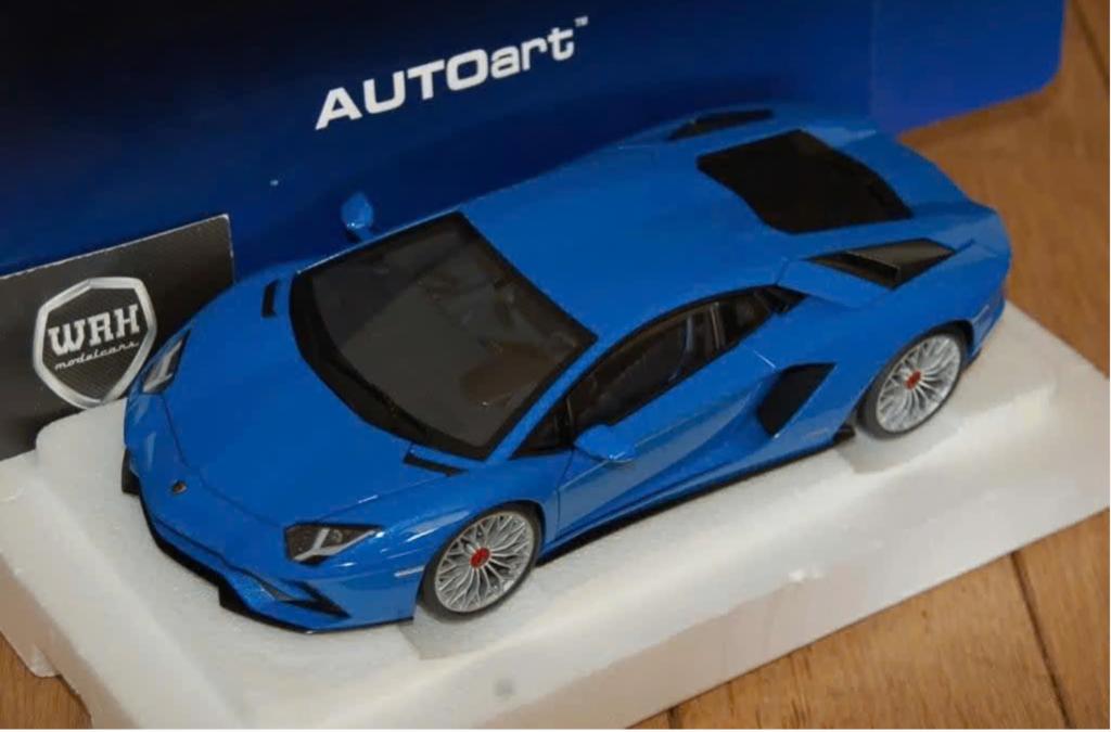 1:18 Lamborghini Aventador S blue Autoart 79134 in doos WRH, Hobby en Vrije tijd, Modelauto's | 1:18, Verzenden, Zo goed als nieuw