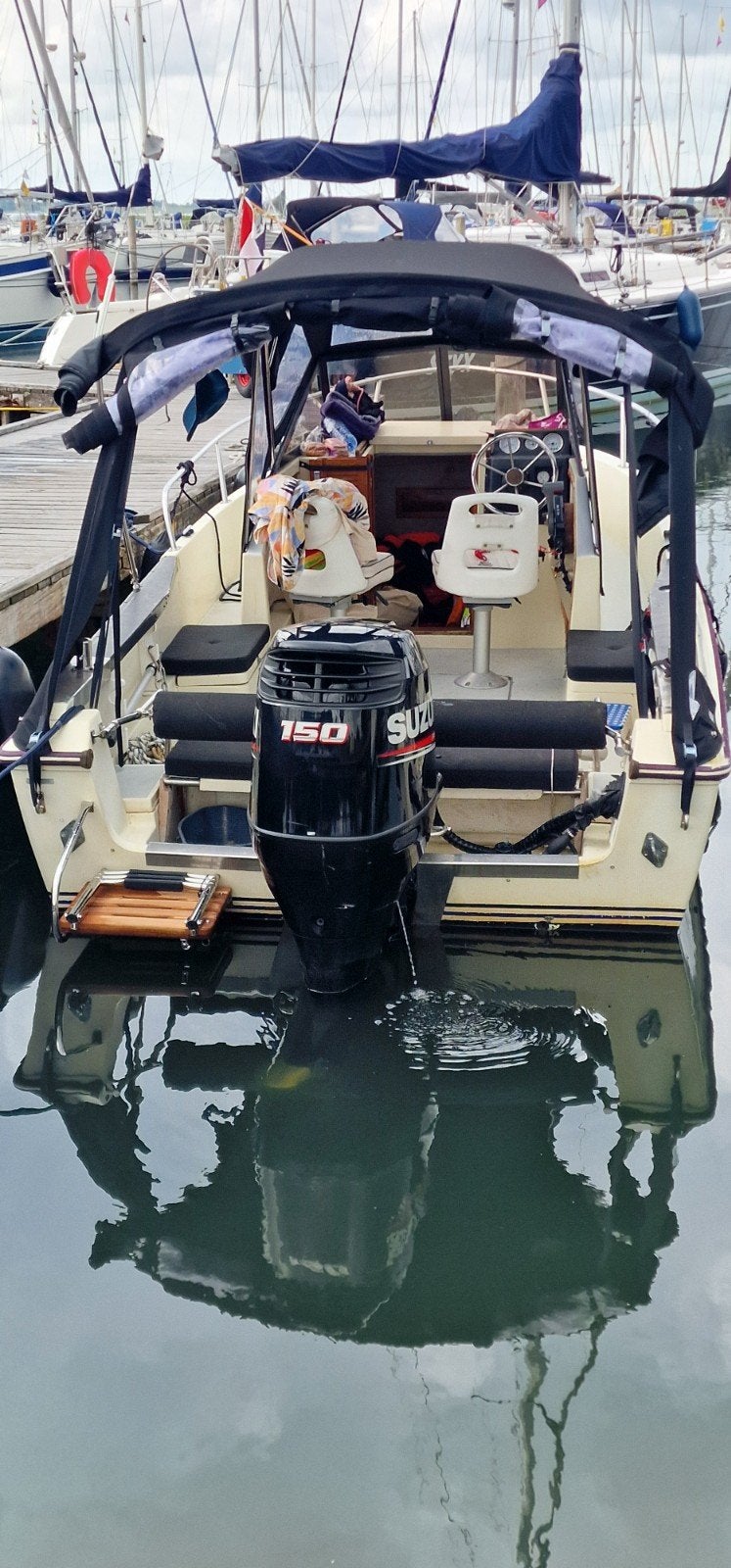 Motorboot met trailer, krachtige 150pk Suzuki buitenb, Watersport en Boten, Overige merken, Gebruikt, 1.90 meter, Buitenboordmotor