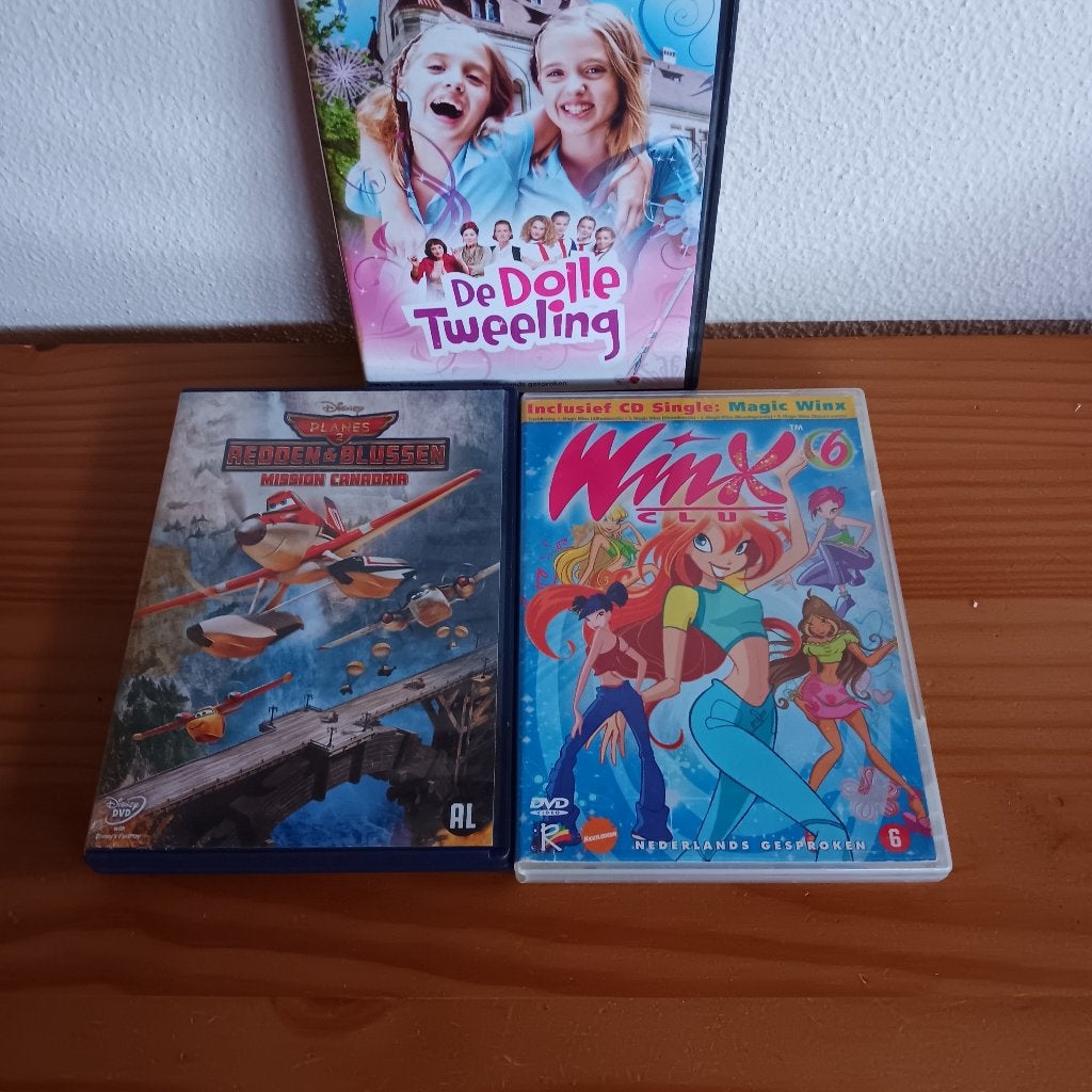 DVD-collectie: De Dolle Tweeling, Planes, Winx Club, Alle leeftijden, Overige typen, Zo goed als nieuw, Familie