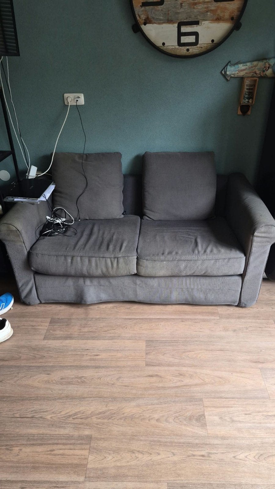 Grijze tweezitsbank (Ikea), Ophalen, Gebruikt, 150 tot 200 cm, Tweepersoons