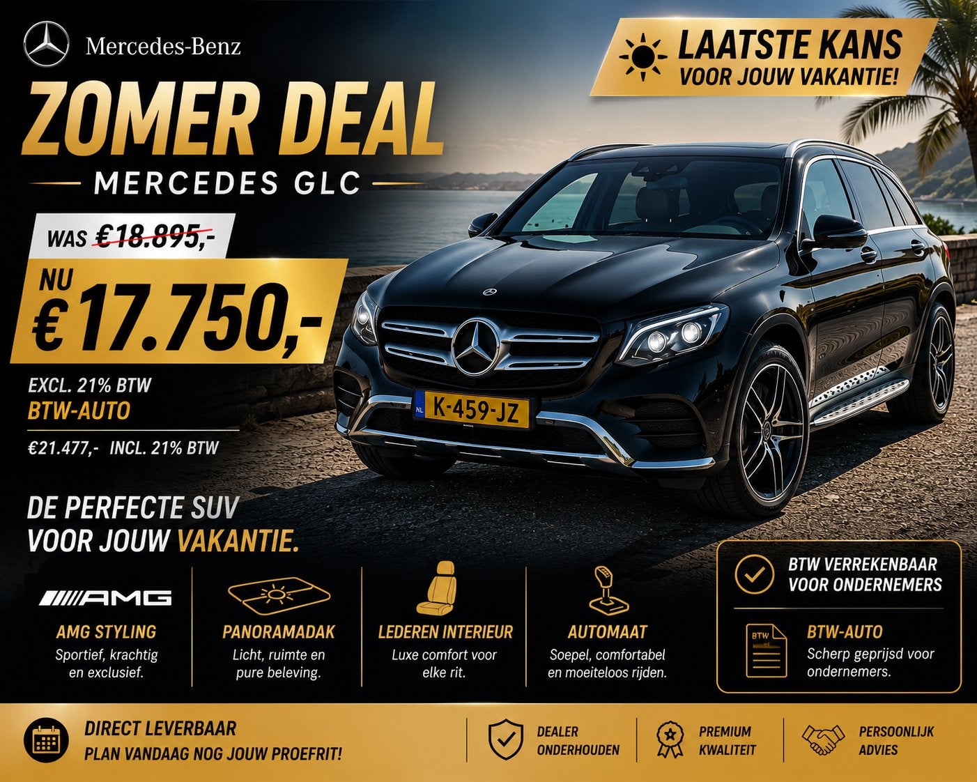 Mercedes-Benz GLC 250 d 204pk 4MATIC 9G-TRONIC 2017 Zwart, Auto's, Automaat, Zwart, 2500 kg, Zwart