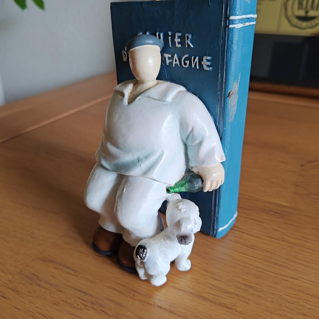 Boekensteun matroos met hondje Kuifje, Ophalen of Verzenden