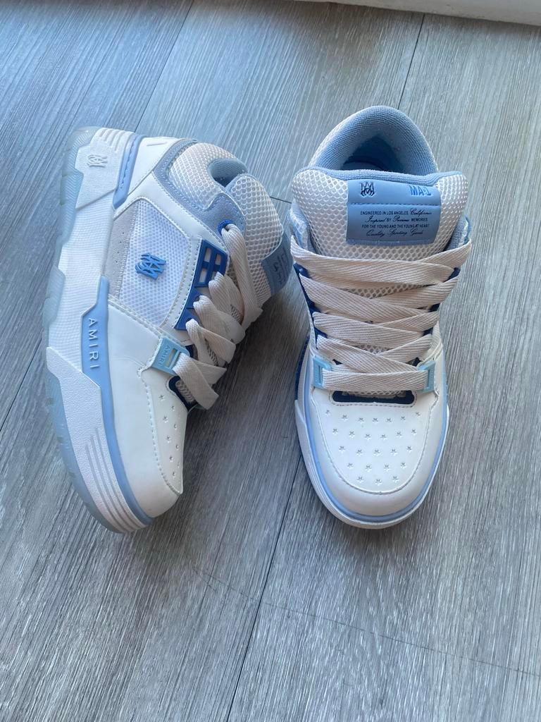 Amiri MA 1 Sneakers Wit/Lichtblauw Maat 44, Kleding | Heren, Schoenen, Ophalen of Verzenden, Zo goed als nieuw, Wit, Sneakers of Gympen