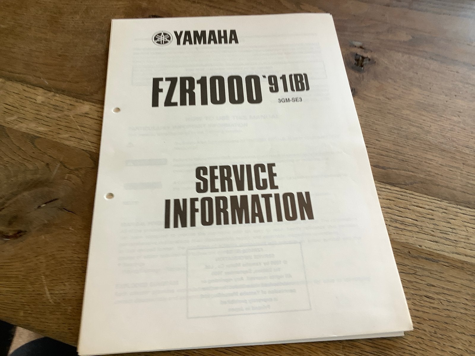 Yamaha FZR1000 '91 Service Informatie Handleiding. (35), Verzenden, Yamaha