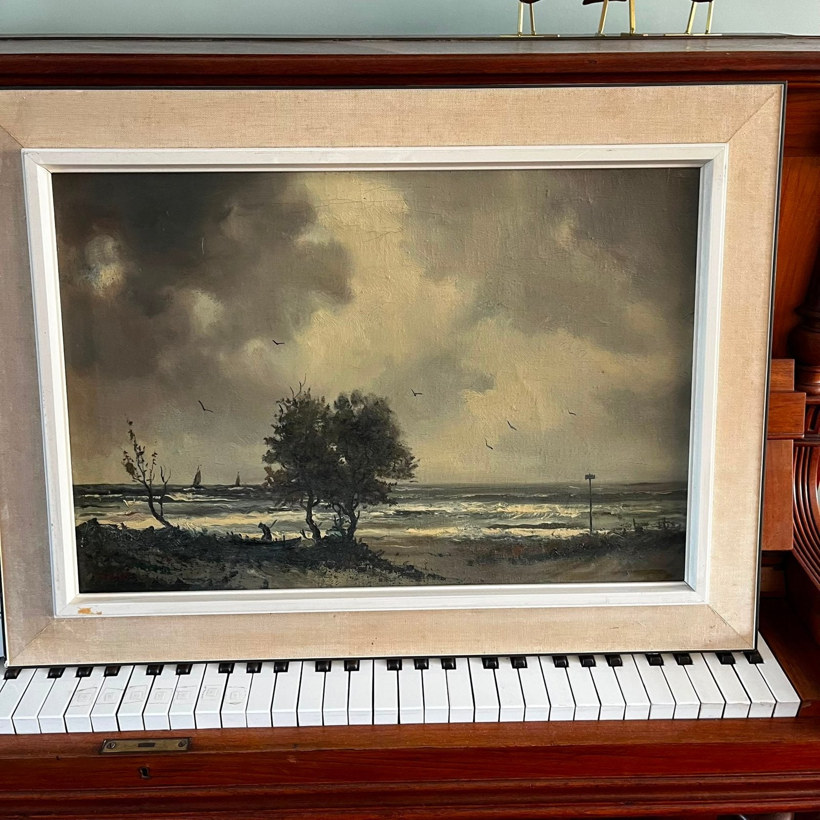 Gerrit Marré - Schilderij van woeste zee met boten, Maritiem / water, Doek, Realistisch, Ophalen of Verzenden