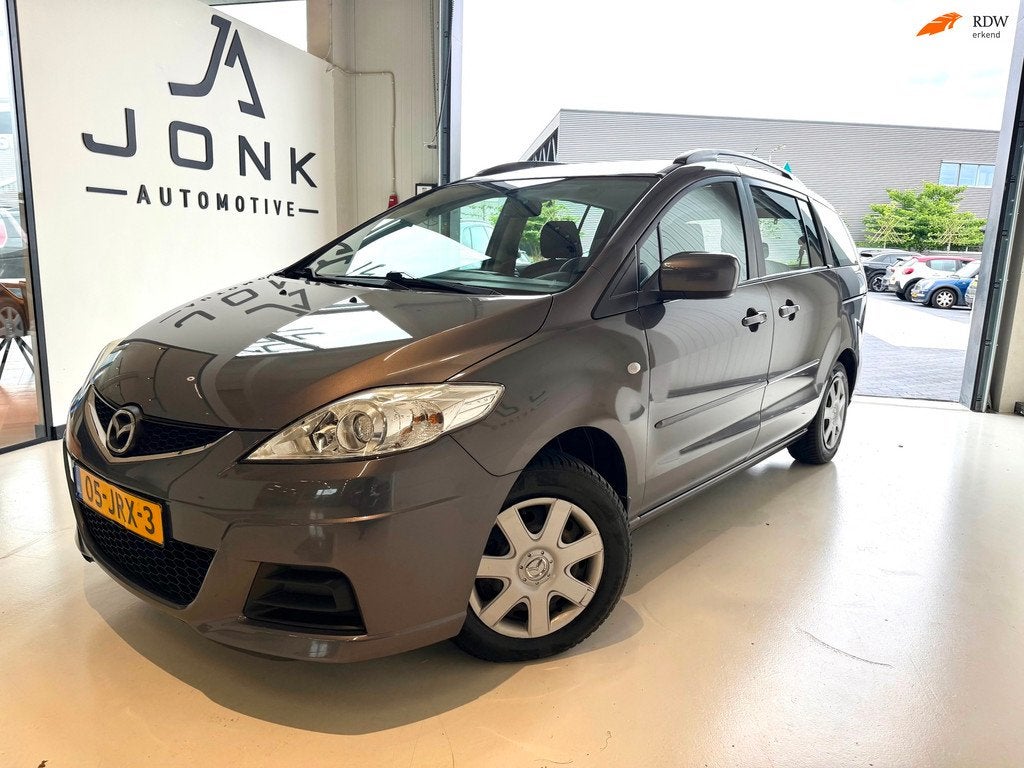 Mazda 5 1.8 TS Airco Apk 7 Persoons, Auto's, Stof, Zwart, 4 cilinders, Origineel Nederlands