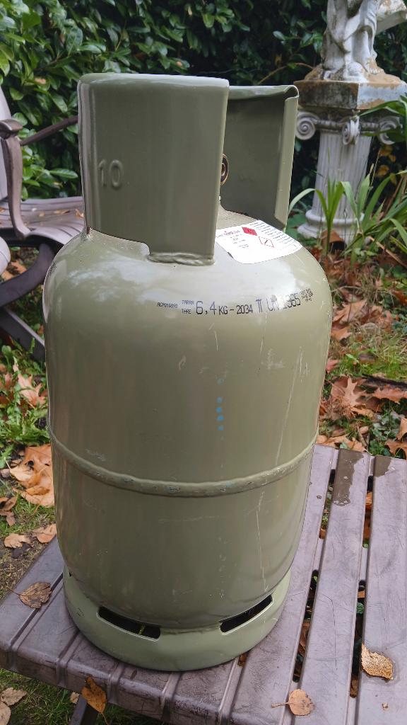 Groene propaan gasfles 5 kg DIN - leeg, Ophalen of Verzenden, Gebruikt