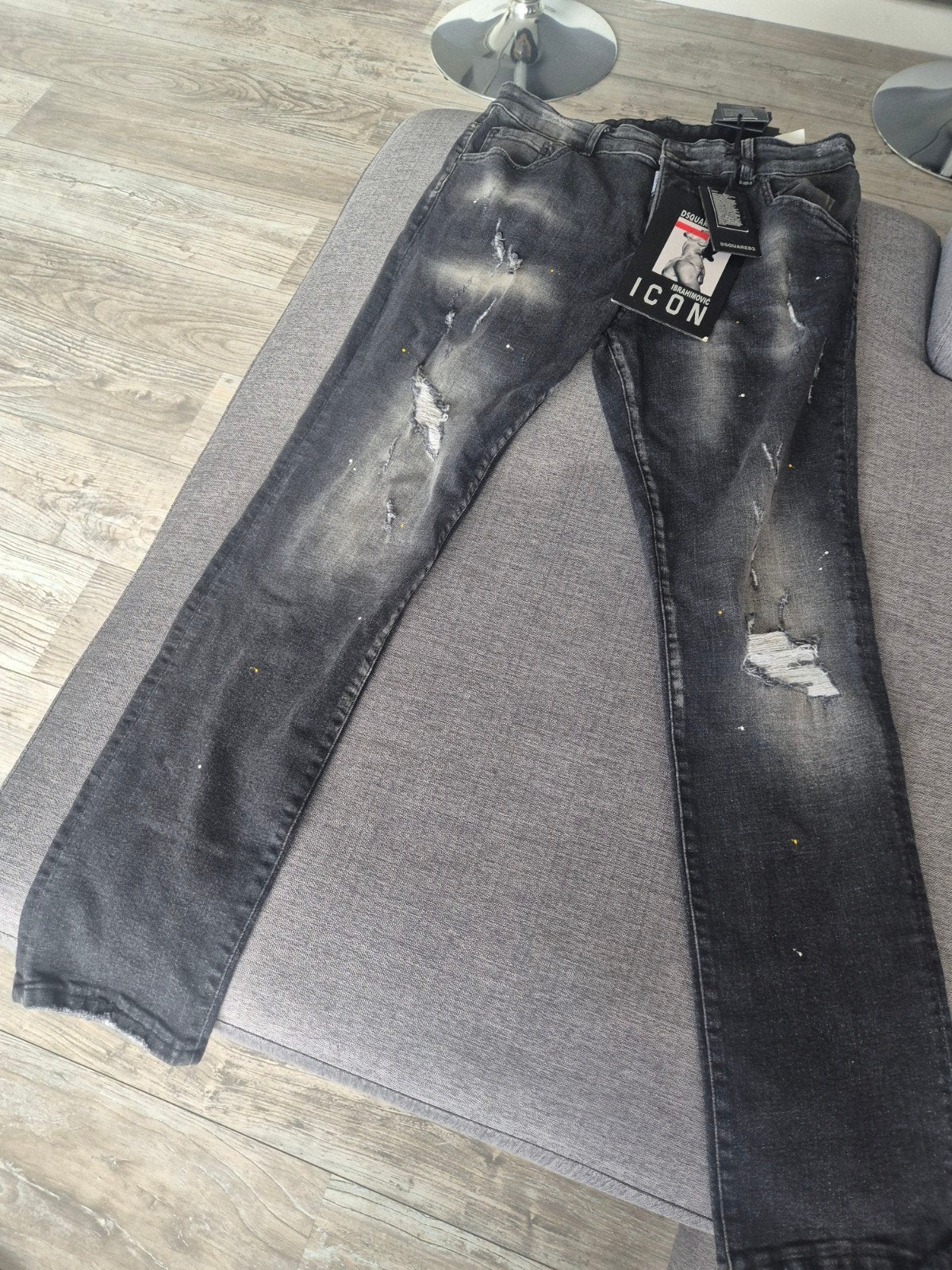 Nieuwe Dsquared2 Icon Jeans - Zwart/Grijs, Ophalen, Dsquared2, Zwart, Overige jeansmaten