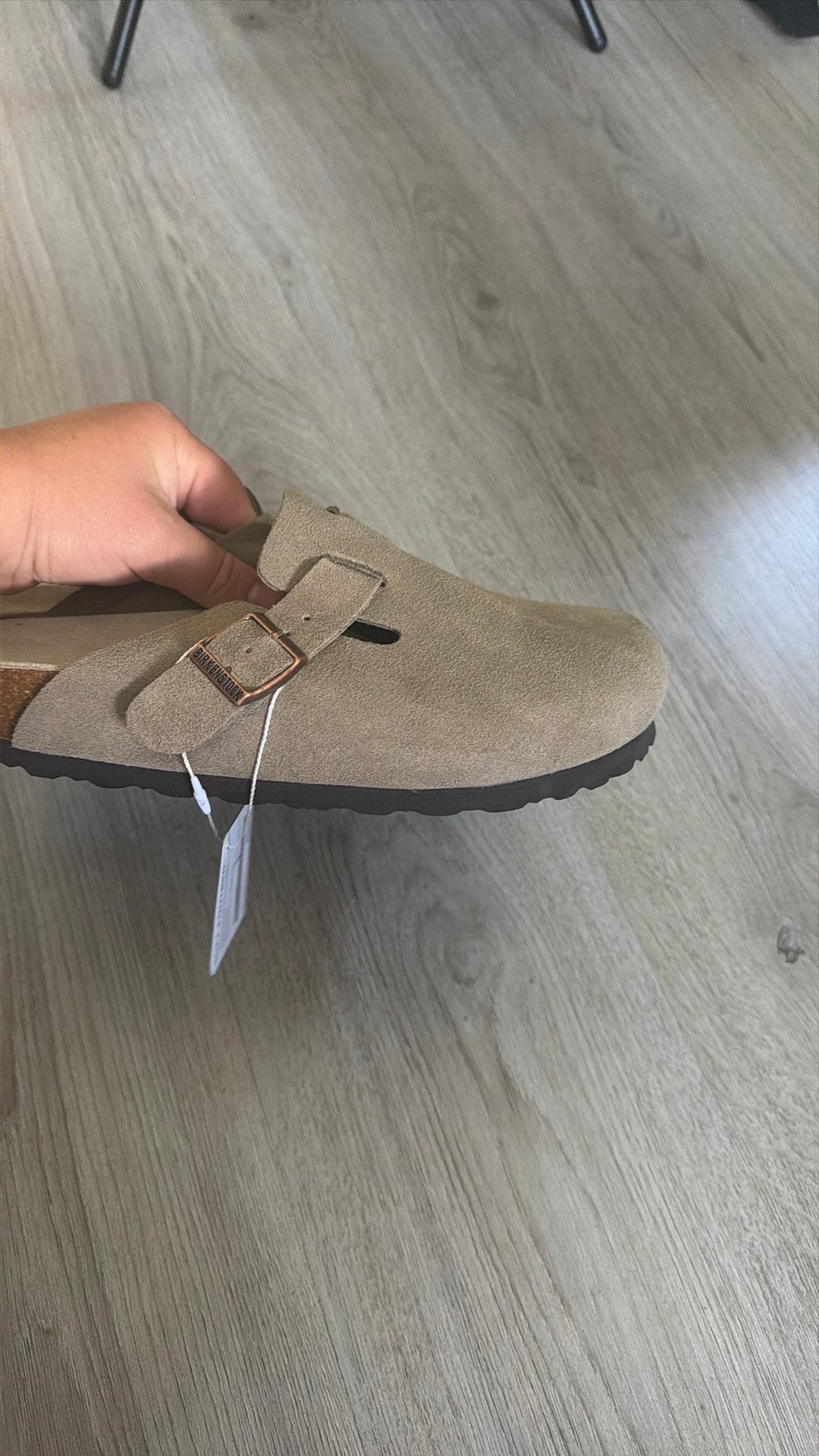 Birkenstock boston taupe/grey maat 38, Ophalen of Verzenden, Zo goed als nieuw, Grijs, Sandalen of Muiltjes