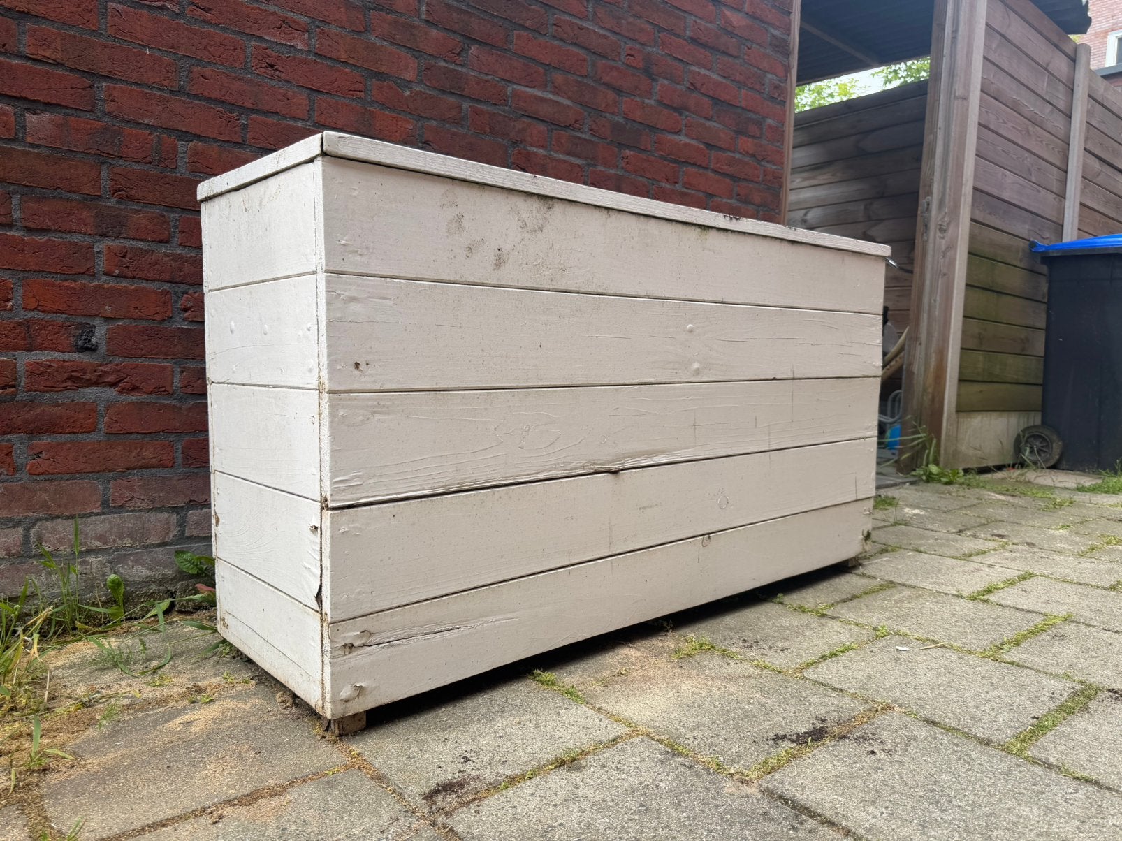 GRATIS! Grote Houten Plantenbak, Tuin en Terras, Bloembakken en Plantenbakken, Ophalen, Gebruikt