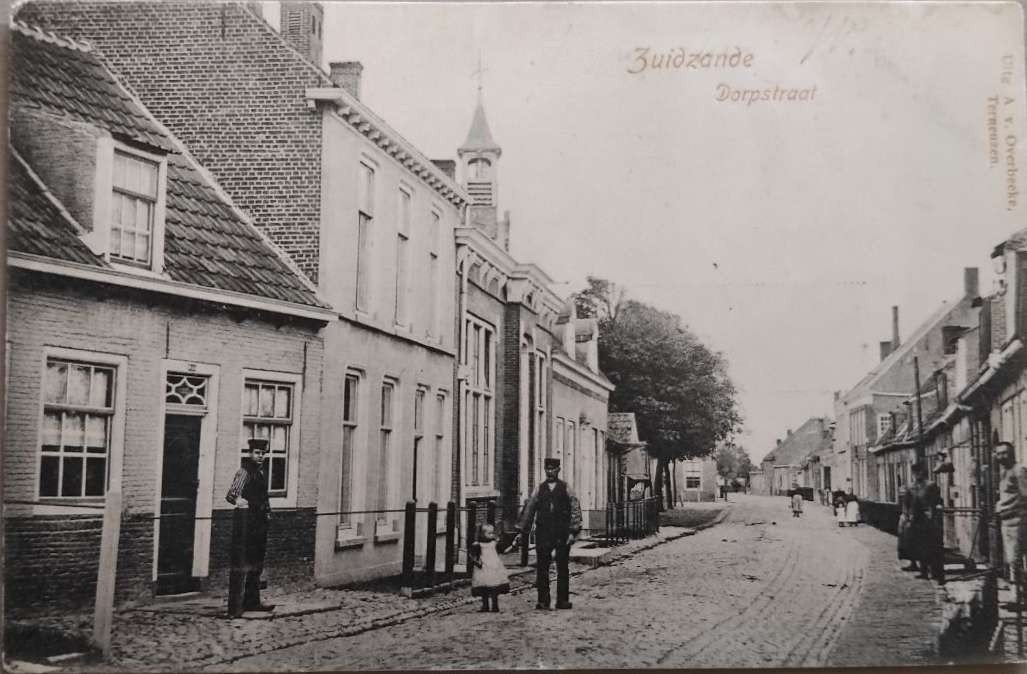 Dorpstraat Zuidzande (Zeeland) – Gelopen 1902, Ophalen of Verzenden, Voor 1920, Gelopen, Zeeland