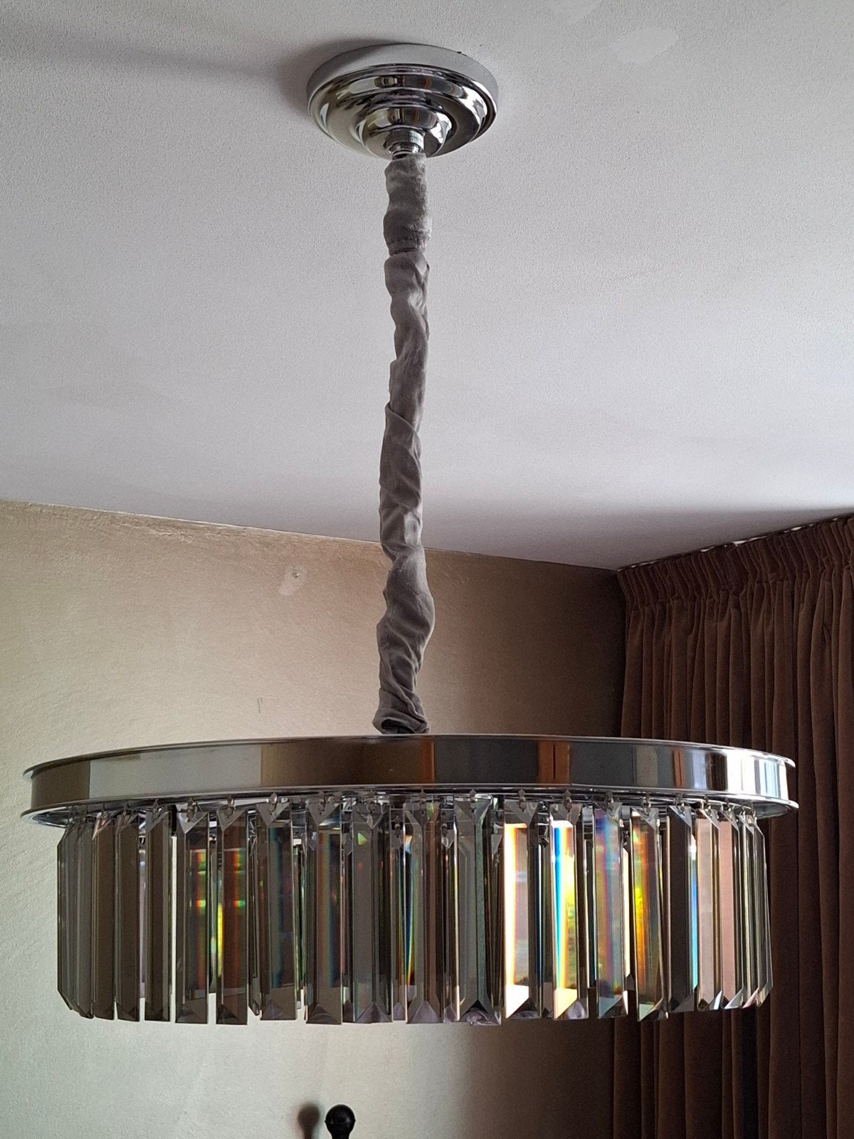 Prachtige kristallen plafondlamp - Modern design hanglamp, Ophalen of Verzenden, Zo goed als nieuw