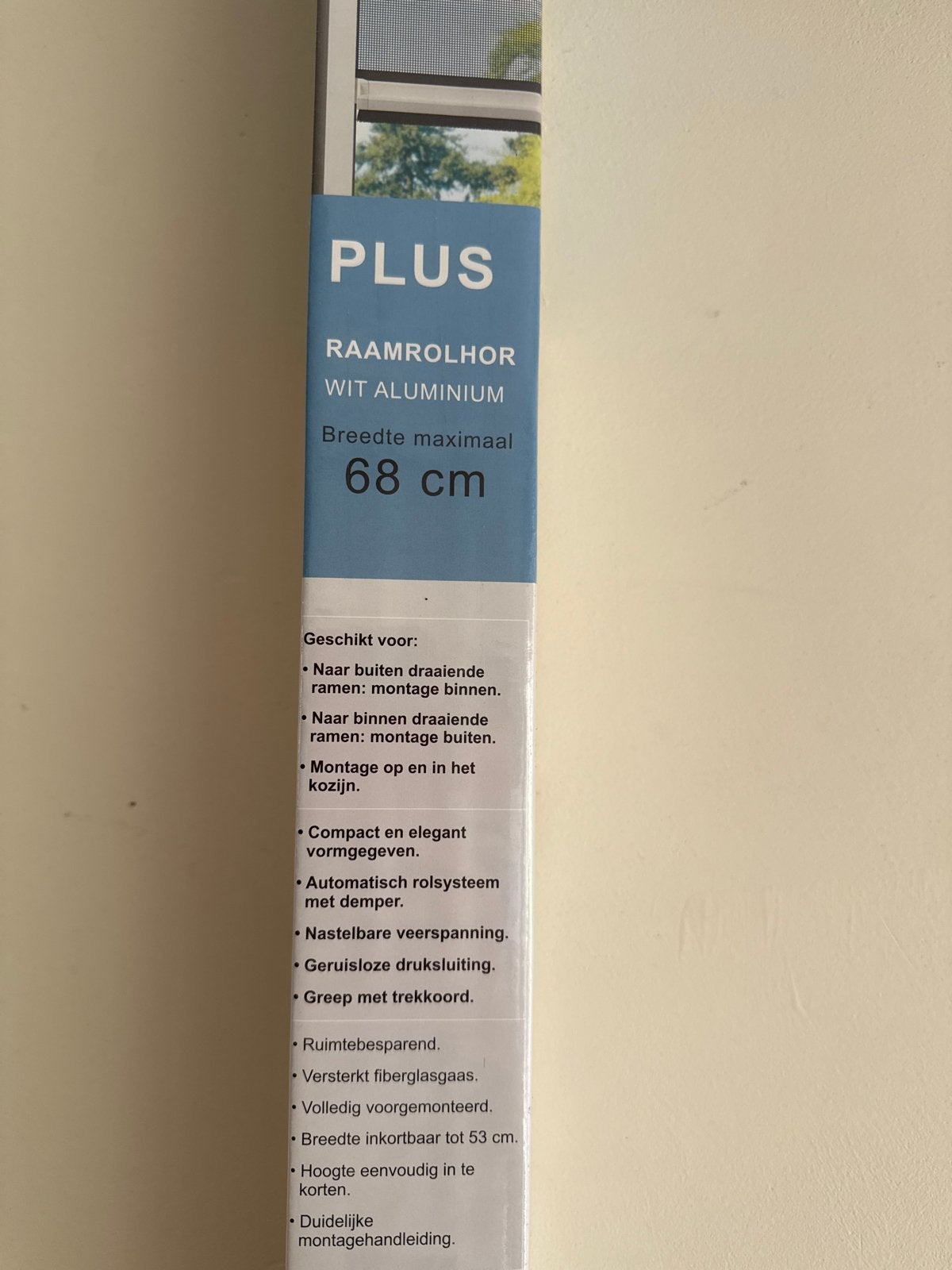 Bruynzeel Plus Raamrolhor Wit Aluminium - Max. 68 cm breed, Minder dan 80 cm, Hordeur, Nieuw, Ophalen of Verzenden