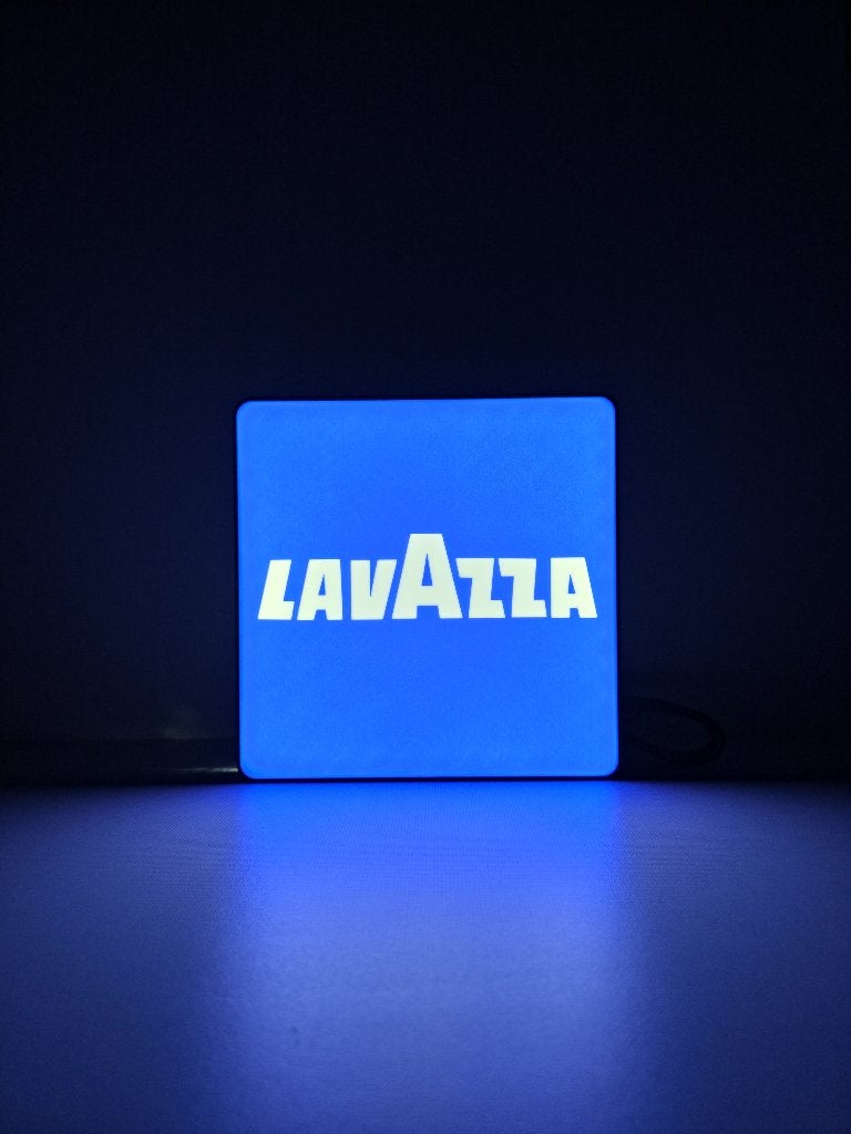 Lavazza koffie LED lamp / lightbox, Blauw, Kunststof, Overige merken, Met schakelaar