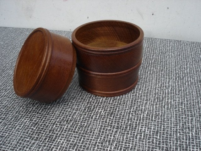 Vintage teakhouten theebus Deens design Mjølner, Hout, Ophalen of Verzenden, 12 cm, Overige typen