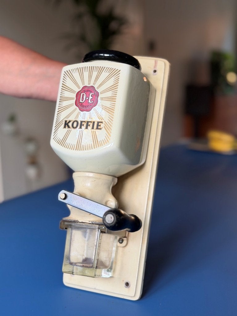 Vintage originele Douwe Egberts koffiemolen – wandmodel, Verzamelen, Ophalen of Verzenden, Huis en Inrichting
