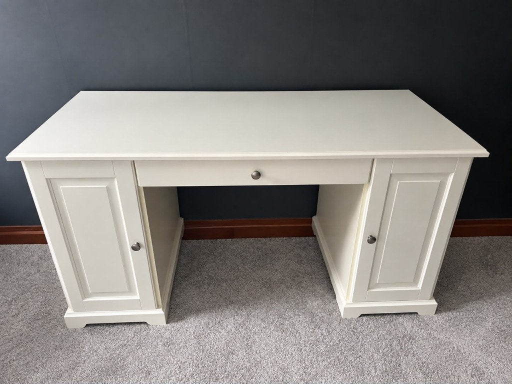 witte ikea liatorp bureau, Huis en Inrichting, Ophalen, Gebruikt, IKEA, Duo-bureau