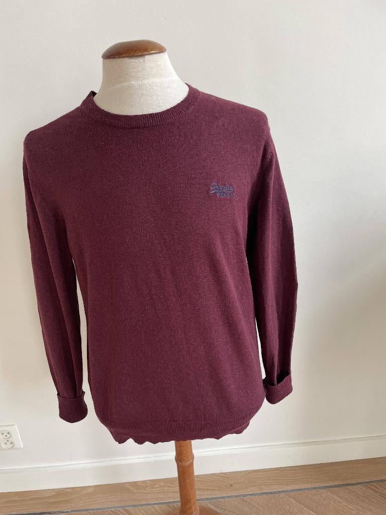 Superdry: Bordeaux kleurige sweater. Maat XL, Maat 56/58 (XL), Ophalen of Verzenden, Zo goed als nieuw, Rood