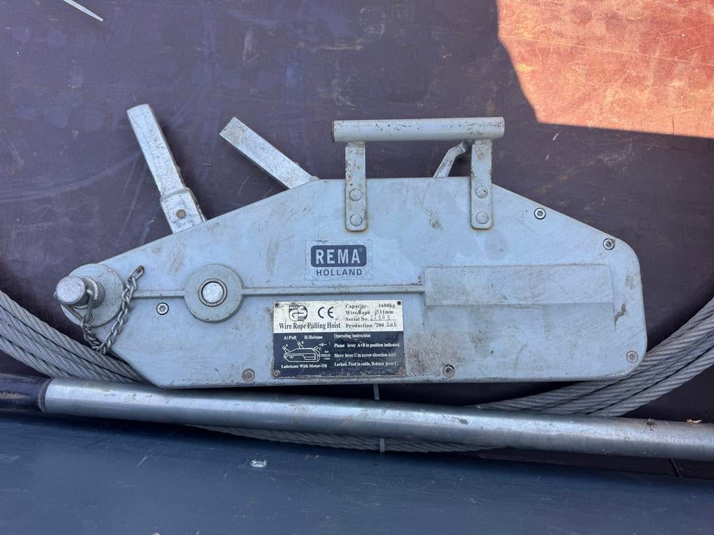 Kabeltrekker Tirfor Lier 1600 kg - Werkt naar behoren, Doe-het-zelf en Verbouw, Lieren en Takels, Ophalen of Verzenden, Gebruikt
