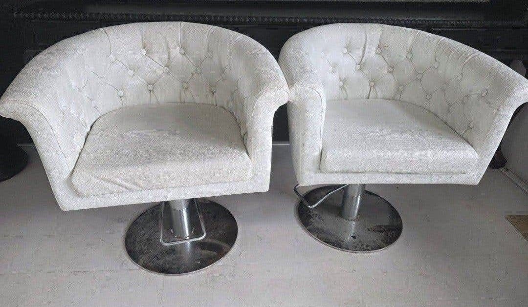 2 witte kapperstoelen croco print, Ophalen
