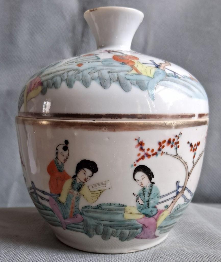 Antieke Chinese theekom met deksel uit de 19e eeuw,, Ophalen of Verzenden